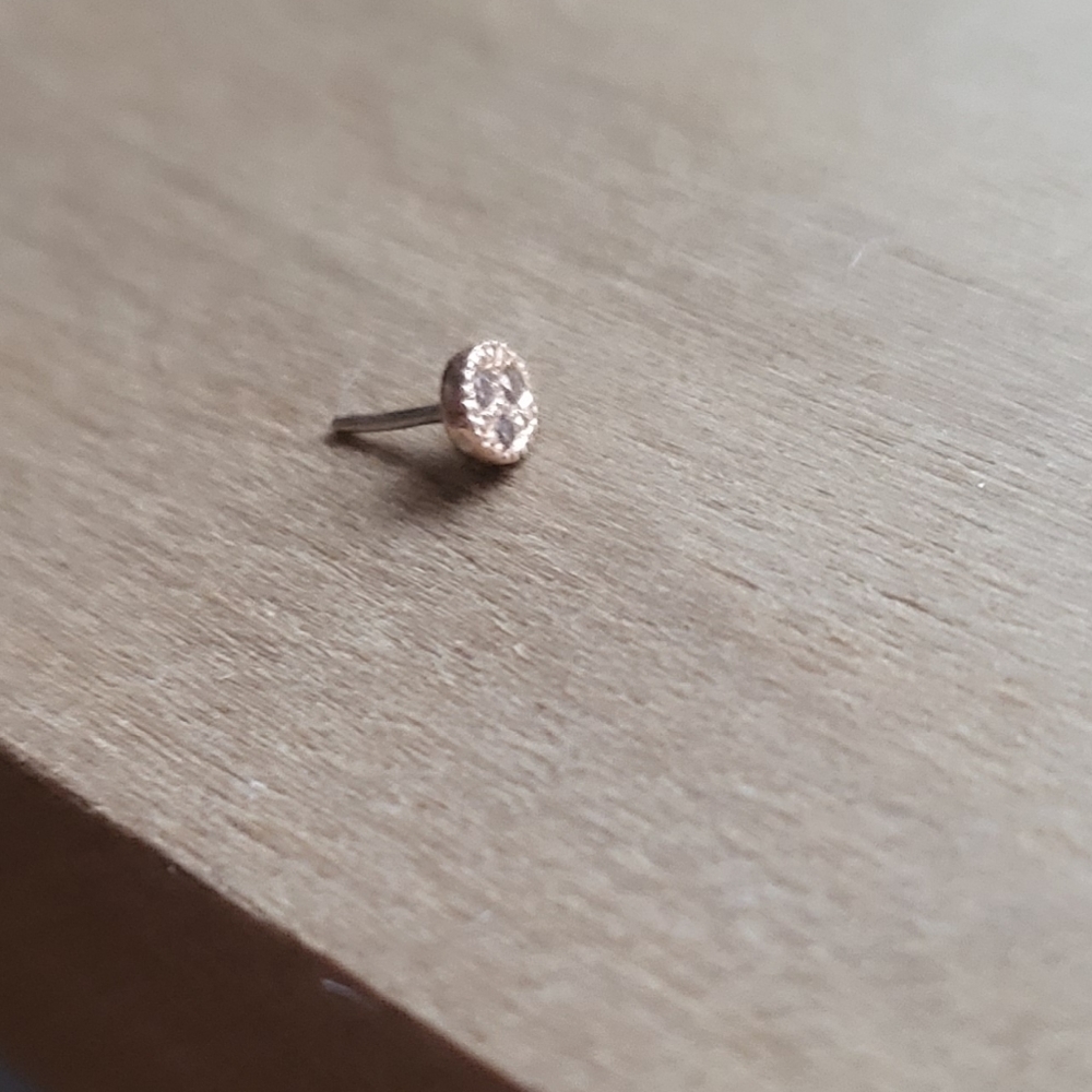 BVLA Pave Threadless End Rose Gold Nostril